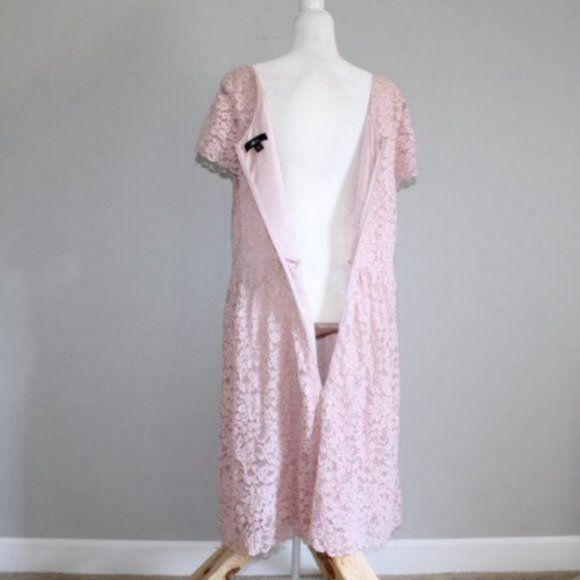 Ellos Lace Tea Above the Knee Length Dress Pink 26 - Picture 5 of 10